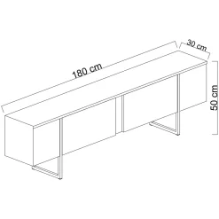 Tv-meubel Luxe Walnoot/Goud 180cm