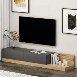 Tv-meubel Majör Antraciet/Walnoot 180cm