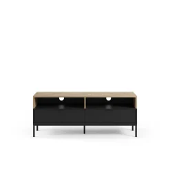 Tv-meubel Marion 2L2v 140cm Eiken/zwart met Metaal - Giga Meubel