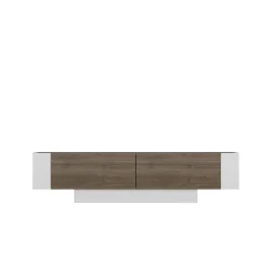 Tv-meubel Matera Walnoot/Wit met Wandplanken