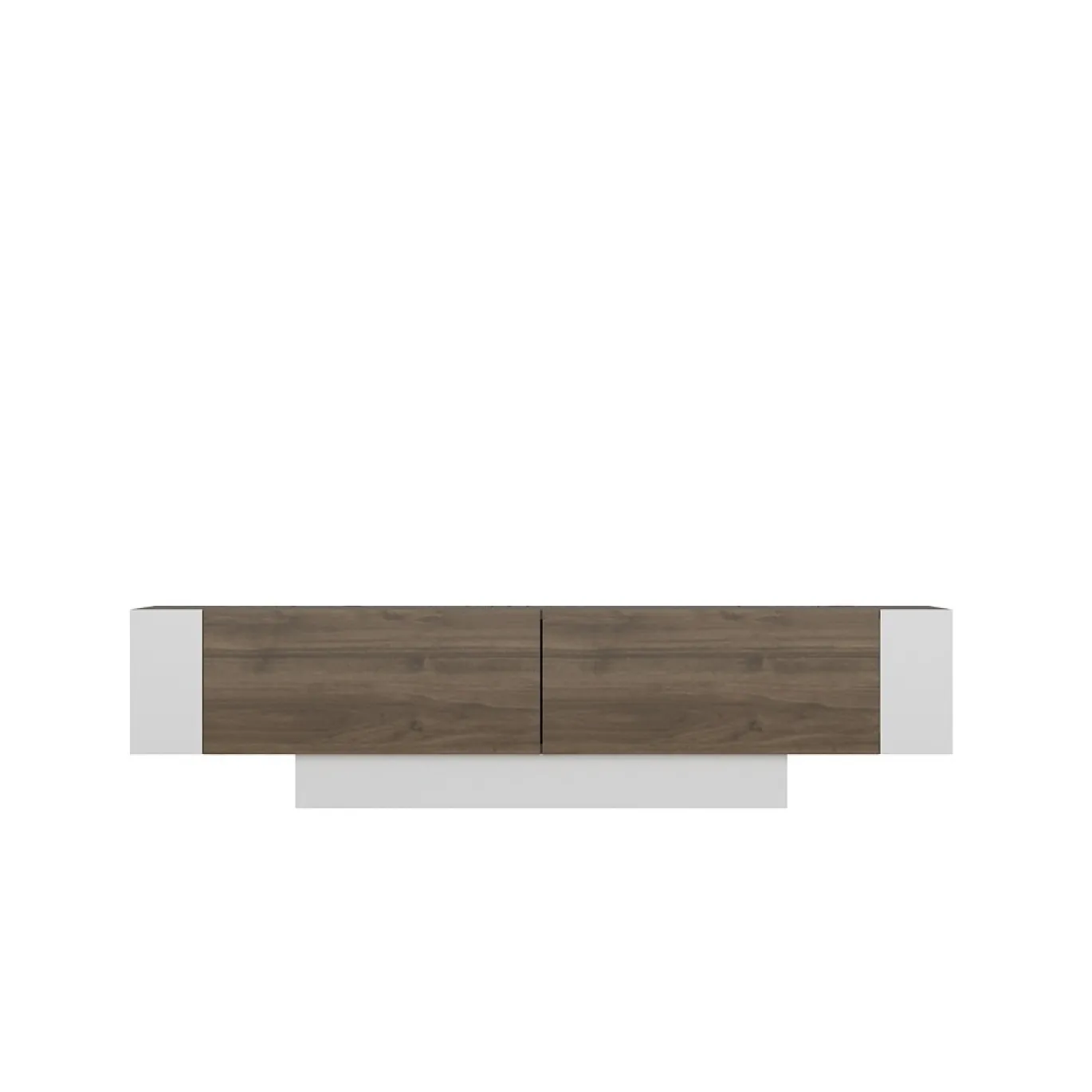 Tv-meubel Matera Walnoot/Wit met Wandplanken