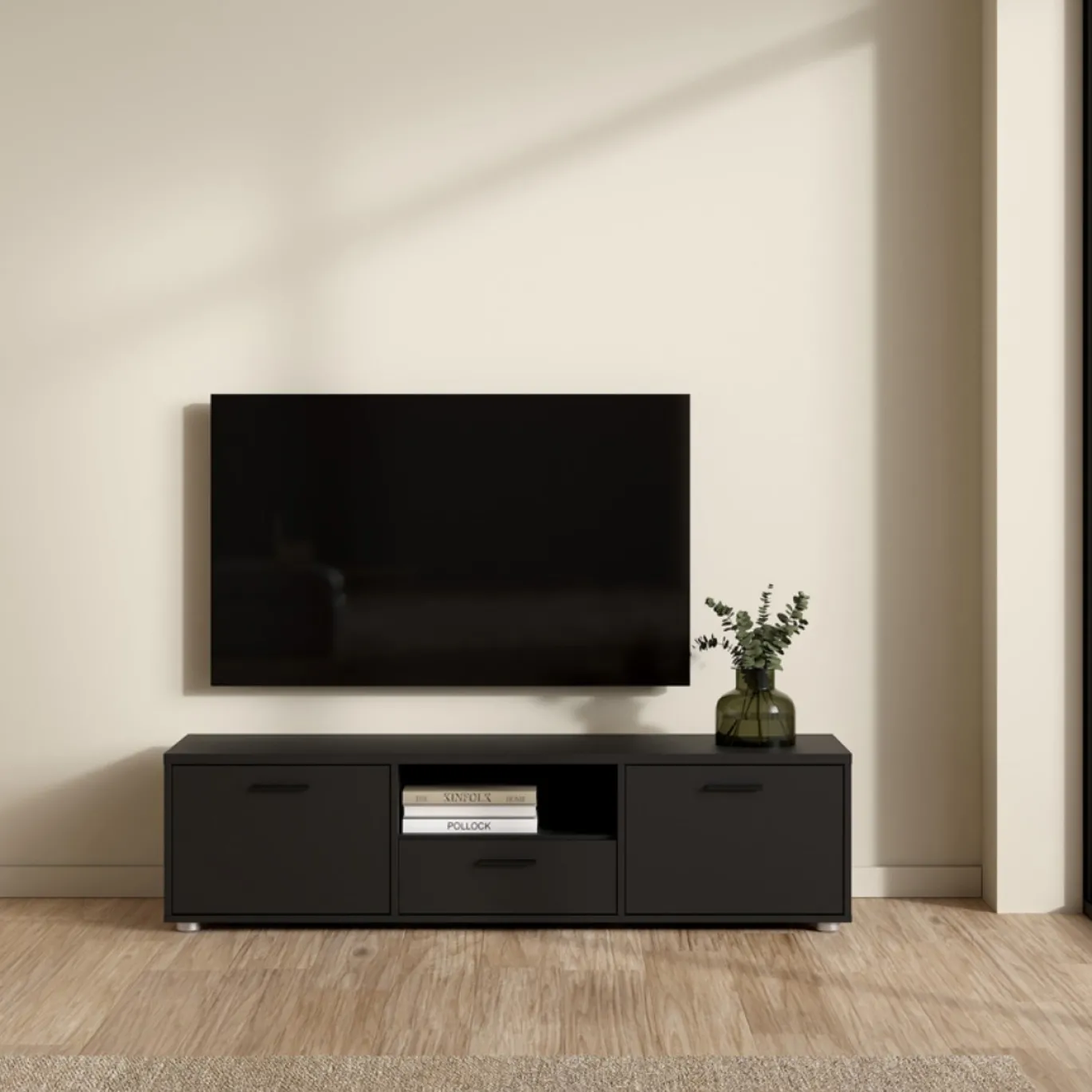 Tv-meubel Media Mat Zwart 147cm - Giga Living