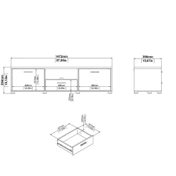 Tv-meubel Media Wit 147cm - Giga Living