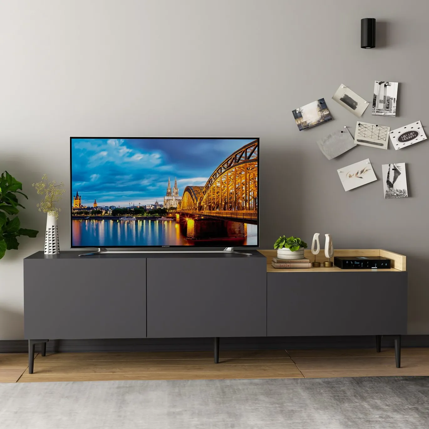 Tv-meubel Mia Antraciet 160cm