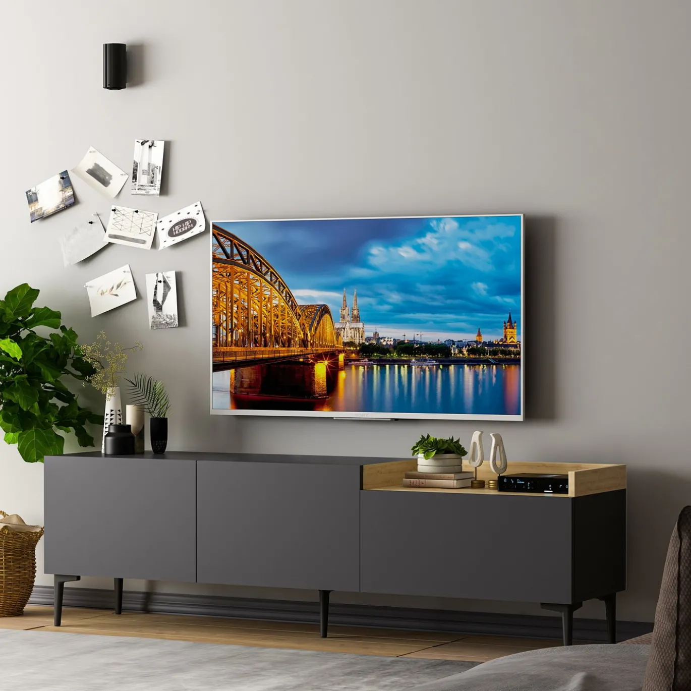 Tv-meubel Mia Antraciet 160cm
