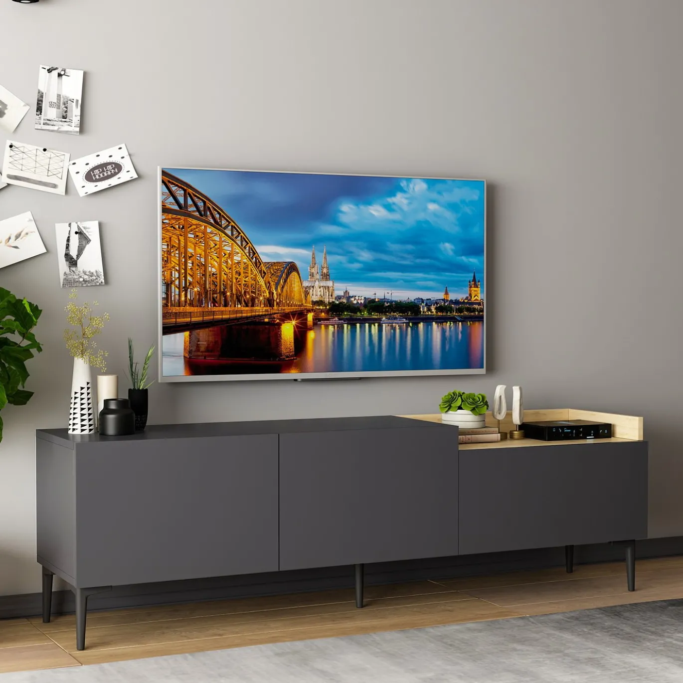 Tv-meubel Mia Antraciet 160cm