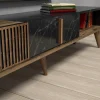 Tv-Meubel Milan Melamine Walnoot Zwart