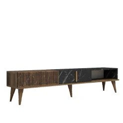Tv-Meubel Milan Melamine Walnoot Zwart