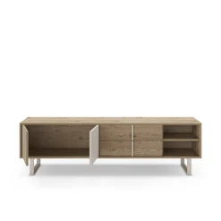 Tv-meubel Millay 2d2L2v 180cm Eiken/grijs - Giga Meubel