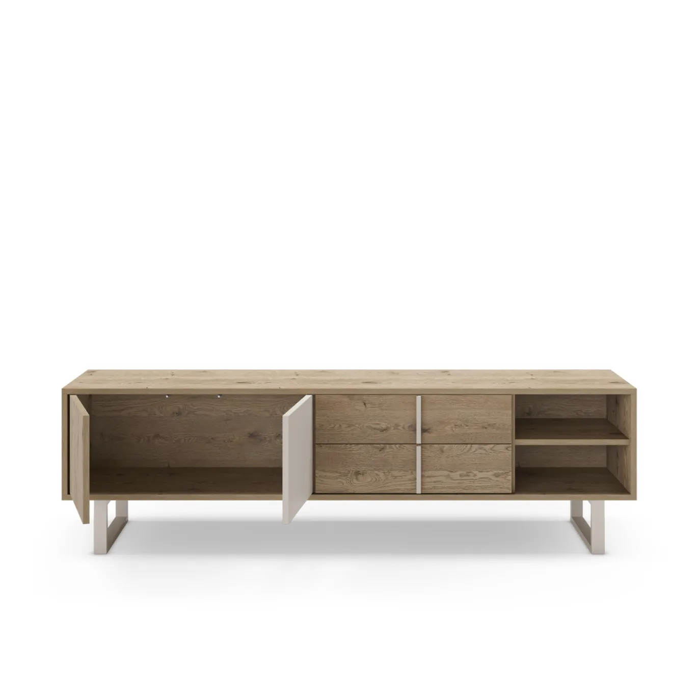 Tv-meubel Millay 2d2L2v 180cm Eiken/grijs - Giga Meubel
