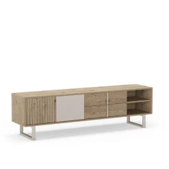 Tv-meubel Millay 2d2L2v 180cm Eiken/grijs - Giga Meubel