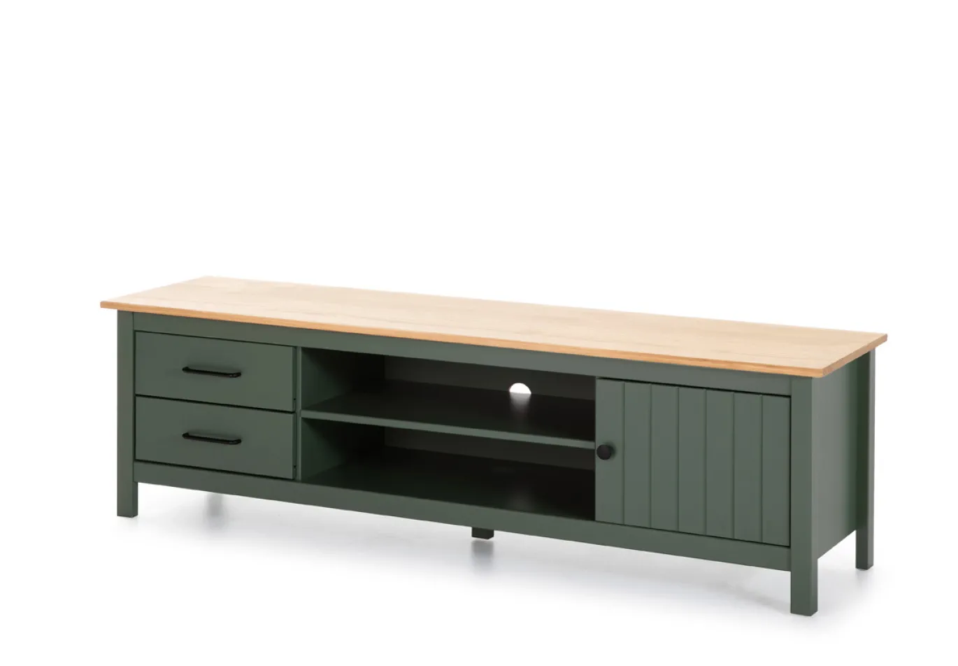 Tv-meubel Miranda 1d2v2L Groen Wax - Giga Meubel