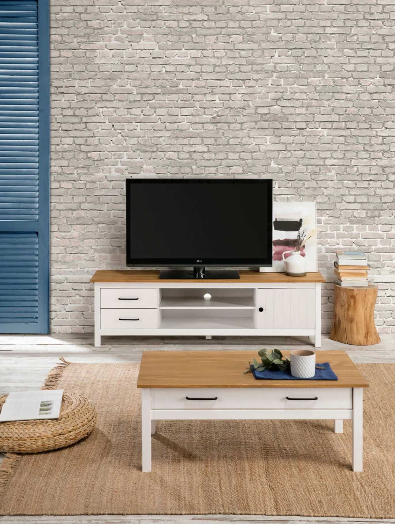 Tv-meubel Miranda 1d2v2L Wit Wax - Giga Meubel