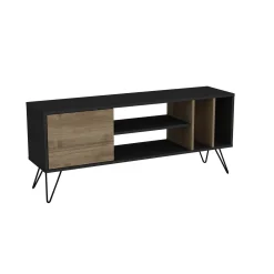 Tv-Meubel Mistico Melamine Walnoot Zwart 140cm