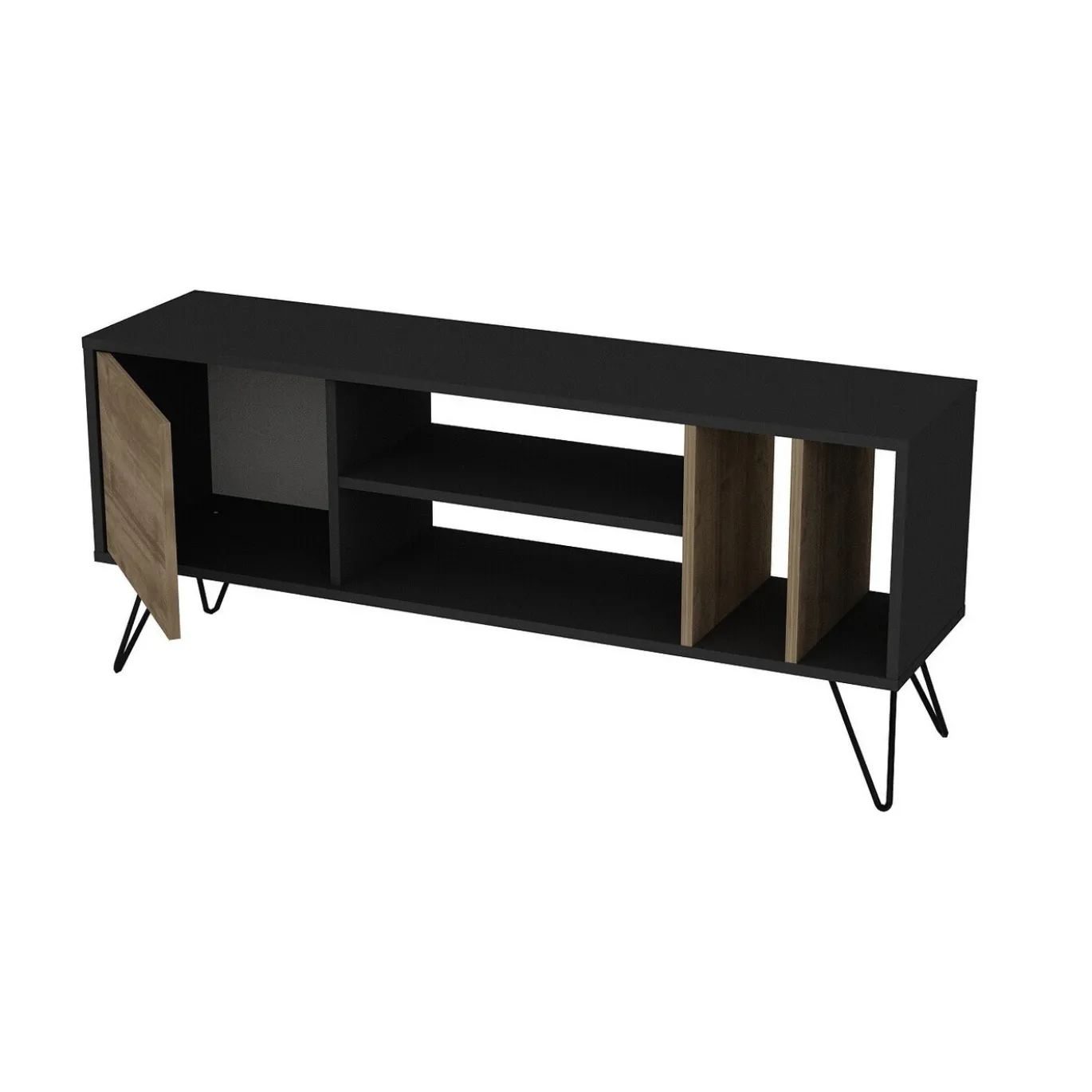 Tv-Meubel Mistico Melamine Walnoot Zwart 140cm