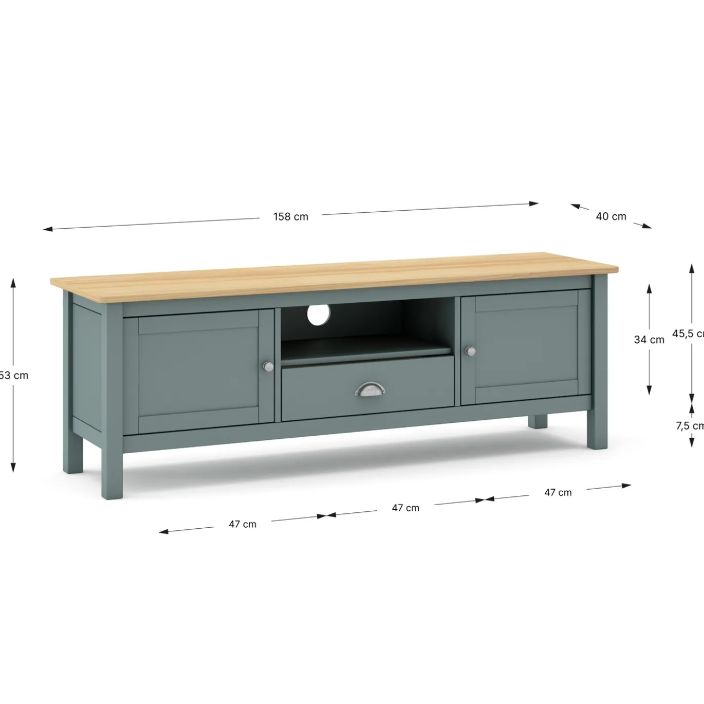 Tv-meubel Misti 2d1dr1h Khaki Groen/eiken - Giga Meubel