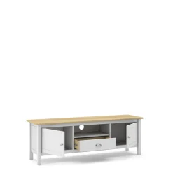Tv-meubel Misti 2d1dr1h Wit/eiken - Giga Meubel