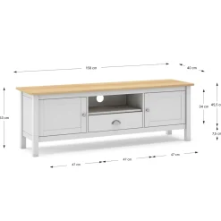 Tv-meubel Misti 2d1dr1h Wit/eiken - Giga Meubel