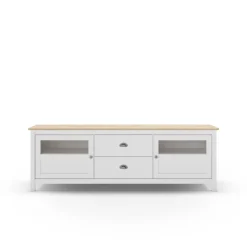 Tv-meubel Misti 2L2d 180cm Wit/eiken - Giga Meubel