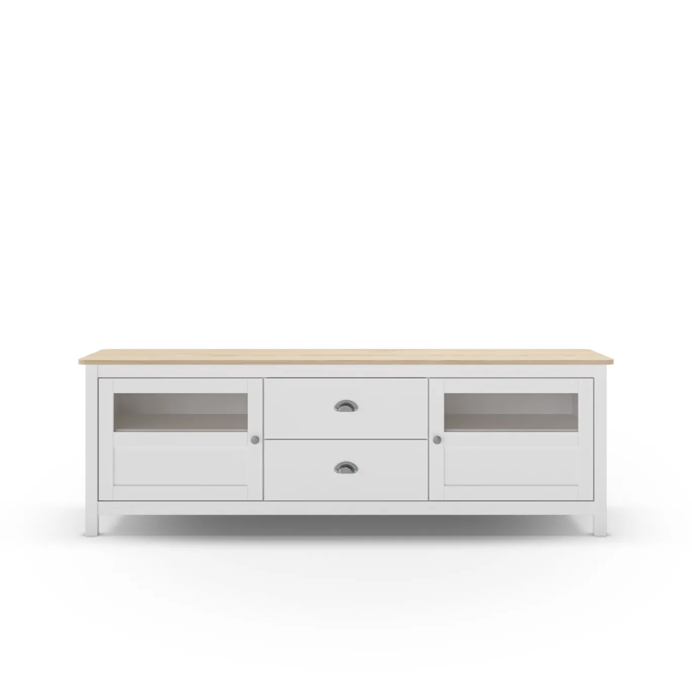 Tv-meubel Misti 2L2d 180cm Wit/eiken - Giga Meubel