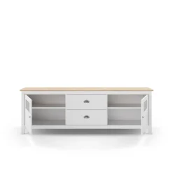 Tv-meubel Misti 2L2d 180cm Wit/eiken - Giga Meubel