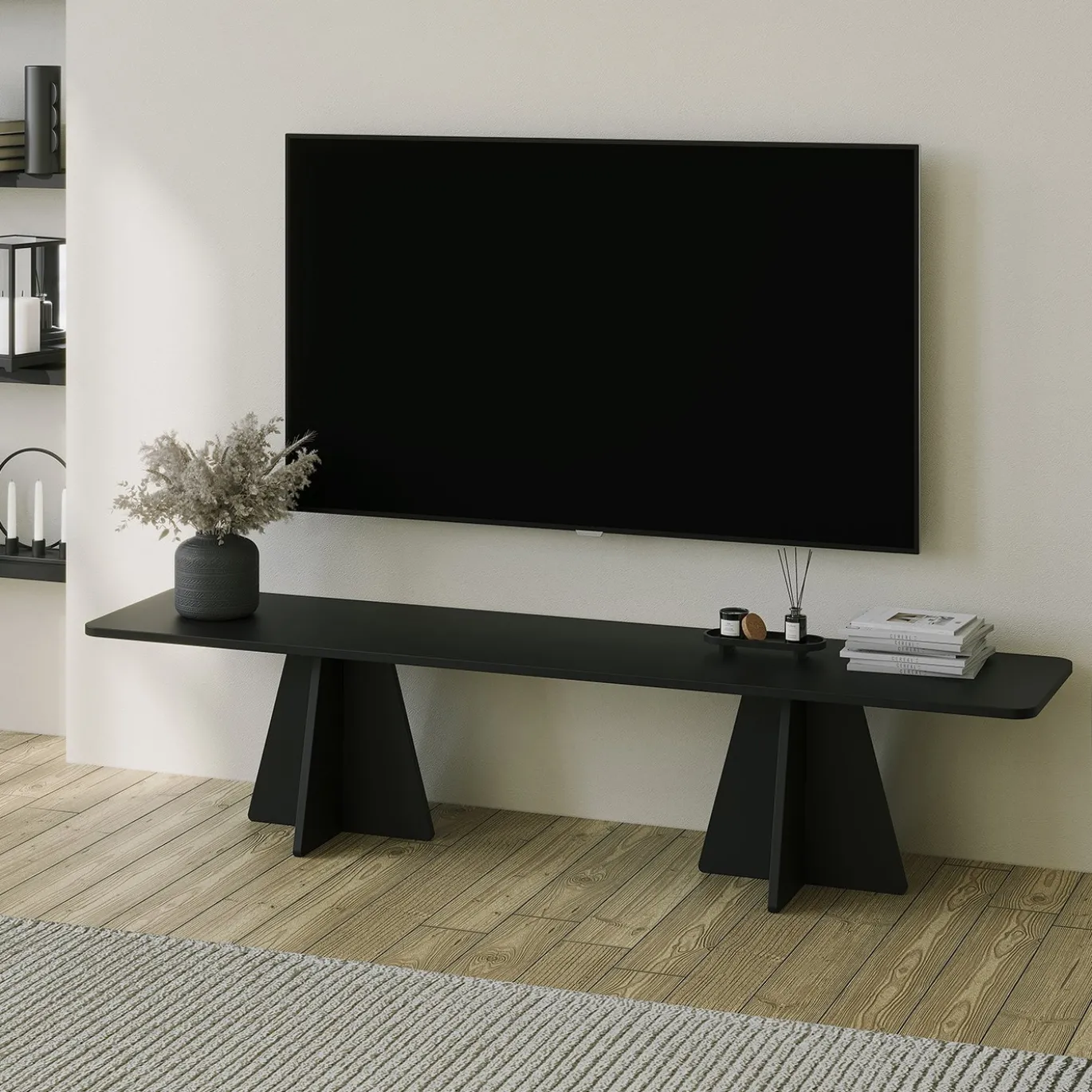 Tv-meubel Mushroom Zwart 180cm