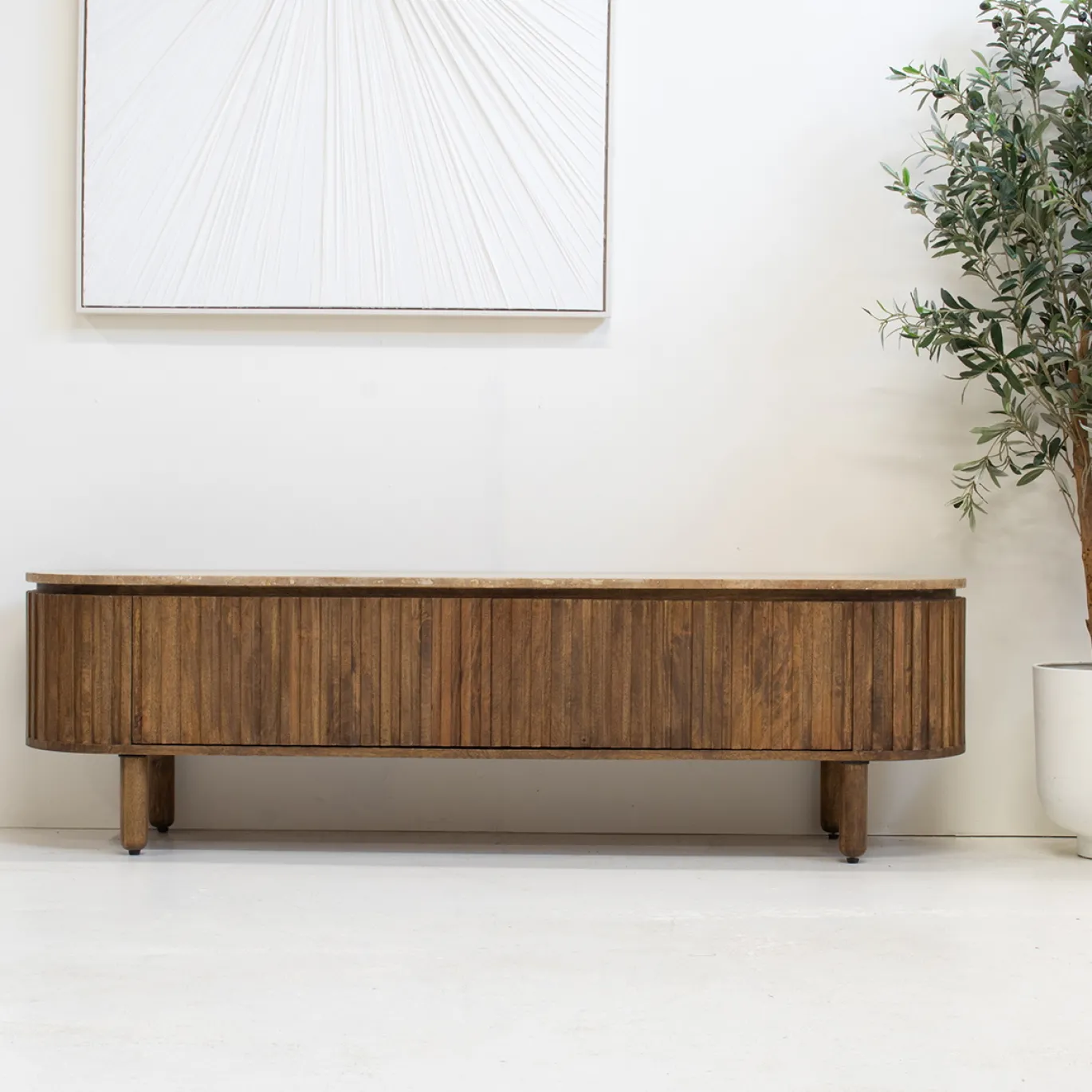 Tv-meubel Myra Travertin Bruin 175cm - Giga Meubel
