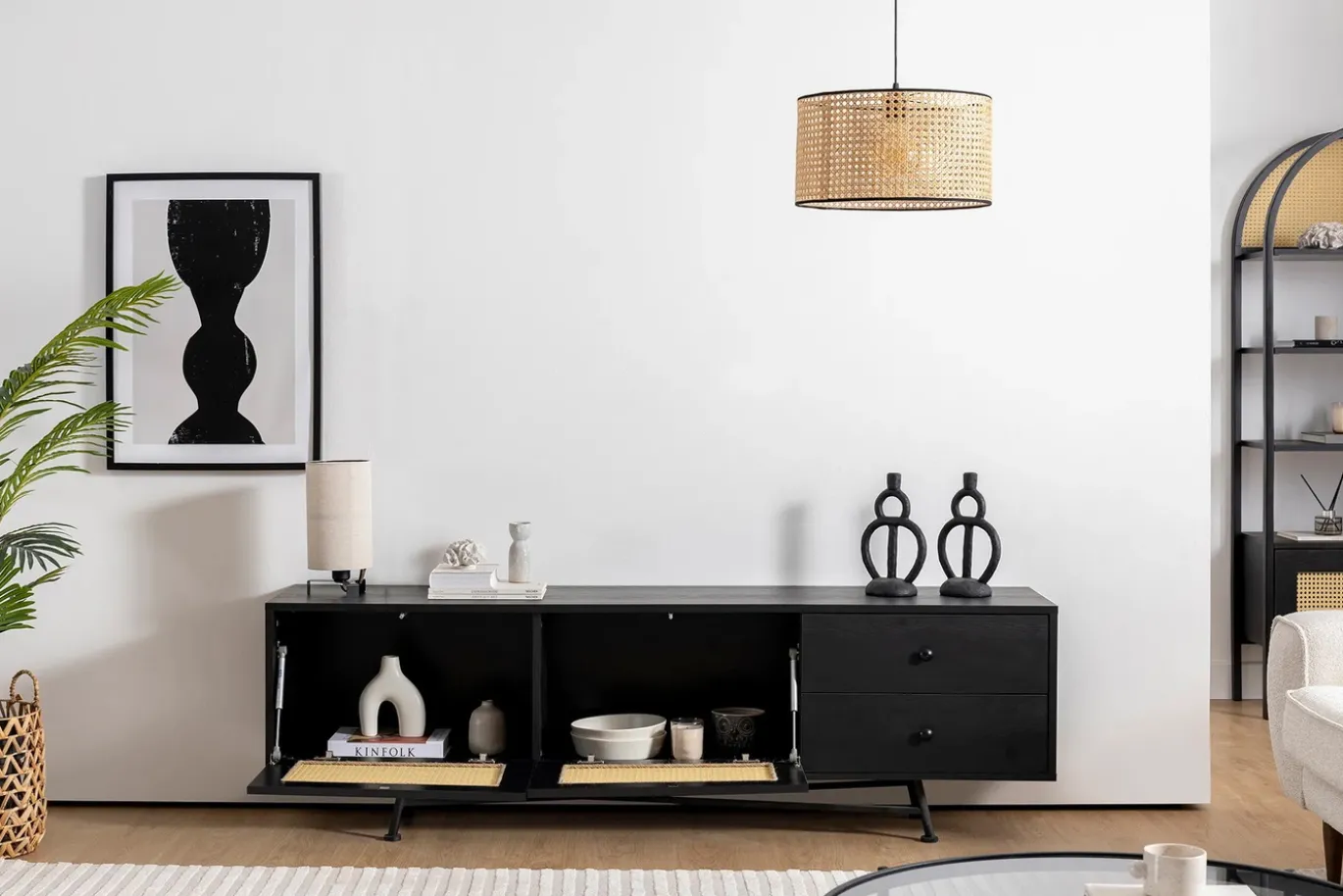 Tv-meubel Nala Zwart 180cm