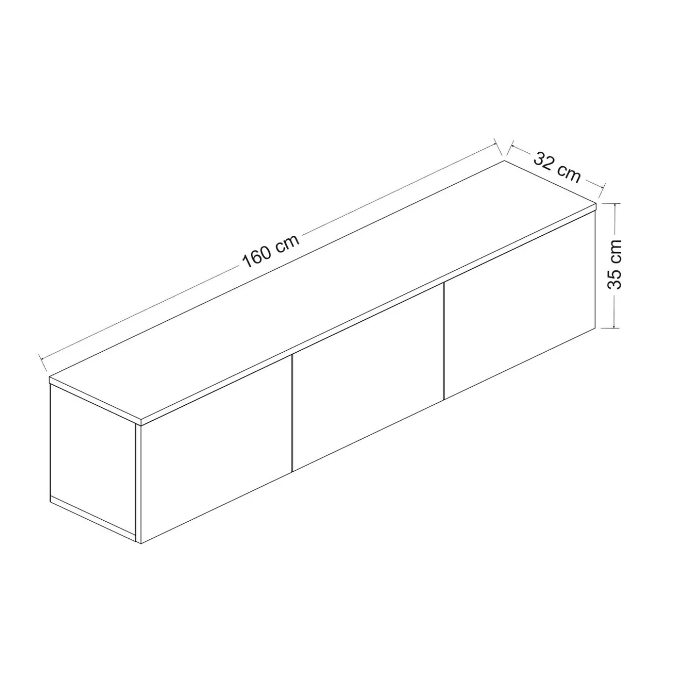 Tv-Meubel Neon Melamine Wit Eiken