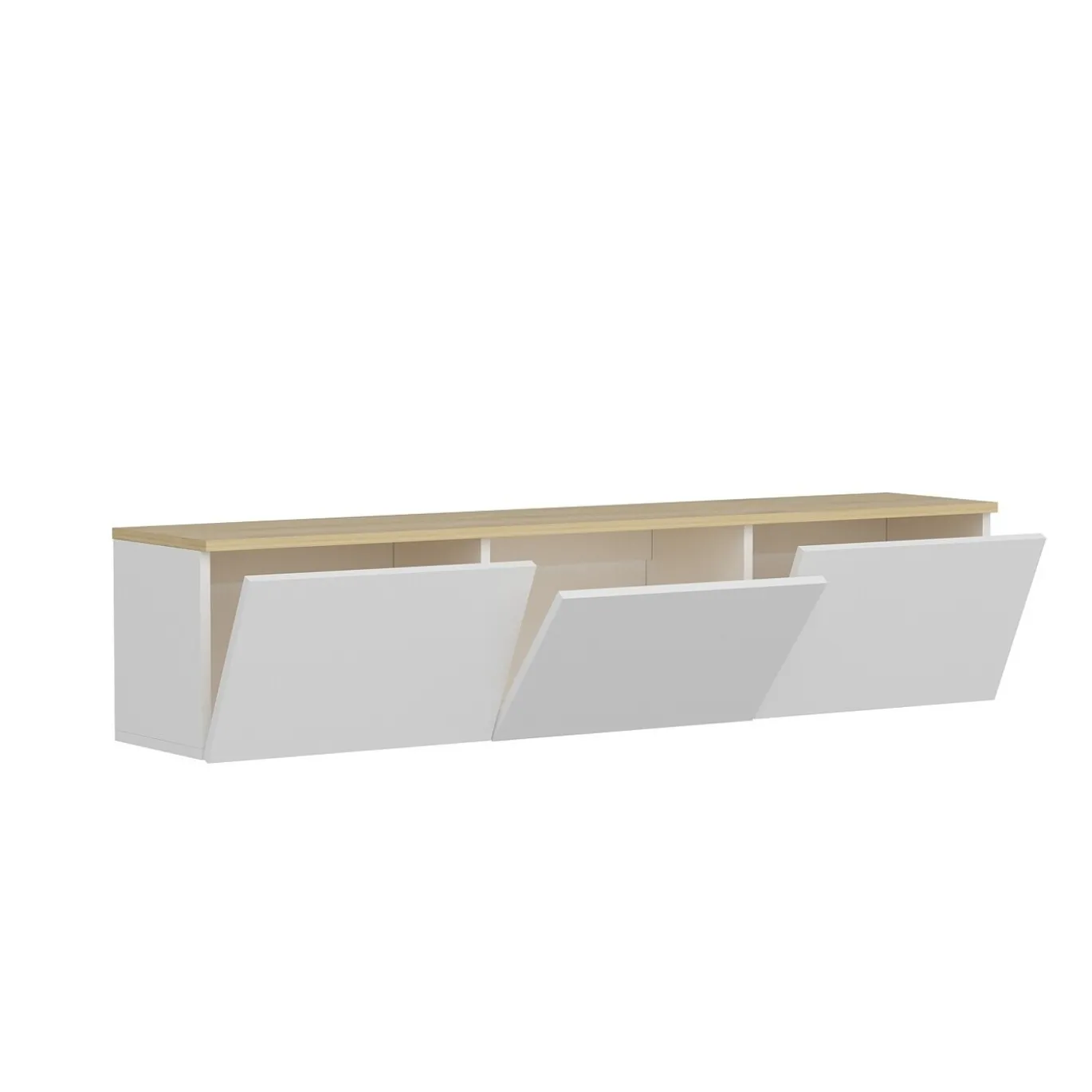 Tv-Meubel Neon Melamine Wit Eiken