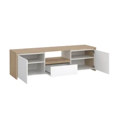 Tv-meubel Next Jackson Hickory Wit Hoogglans - Giga Living