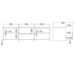 Tv-meubel Next Jackson Hickory Wit Hoogglans - Giga Living