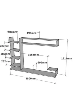 Tv-meubel Noble Naturel/Antraciet 180cm