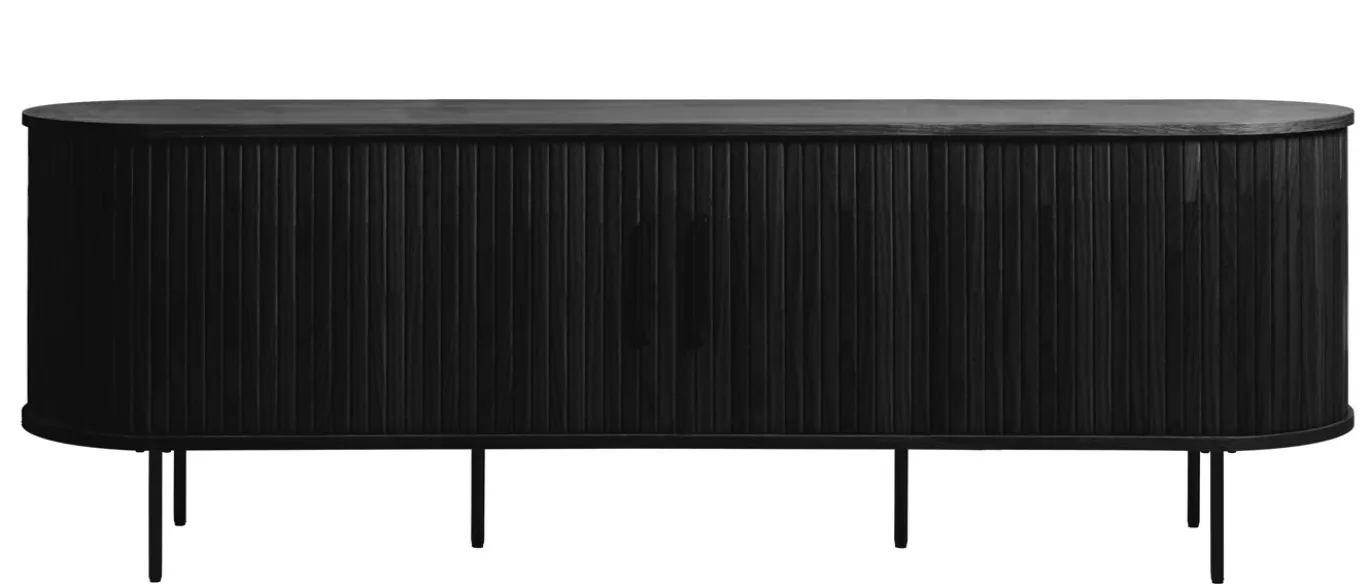 Tv-meubel Nola Zwart Eiken 180cm - Giga Living