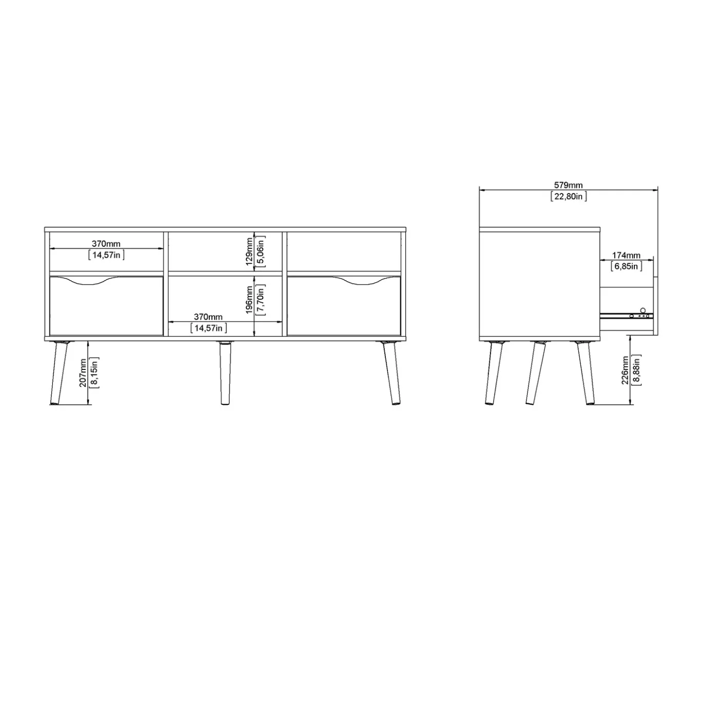 Tv-meubel Oslo Wit/Naturel - Giga Living