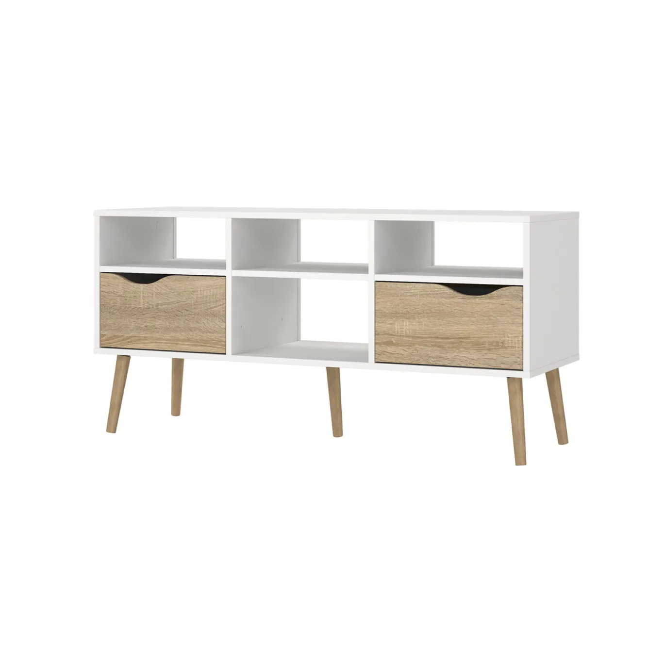Tv-meubel Oslo Wit/Naturel - Giga Living