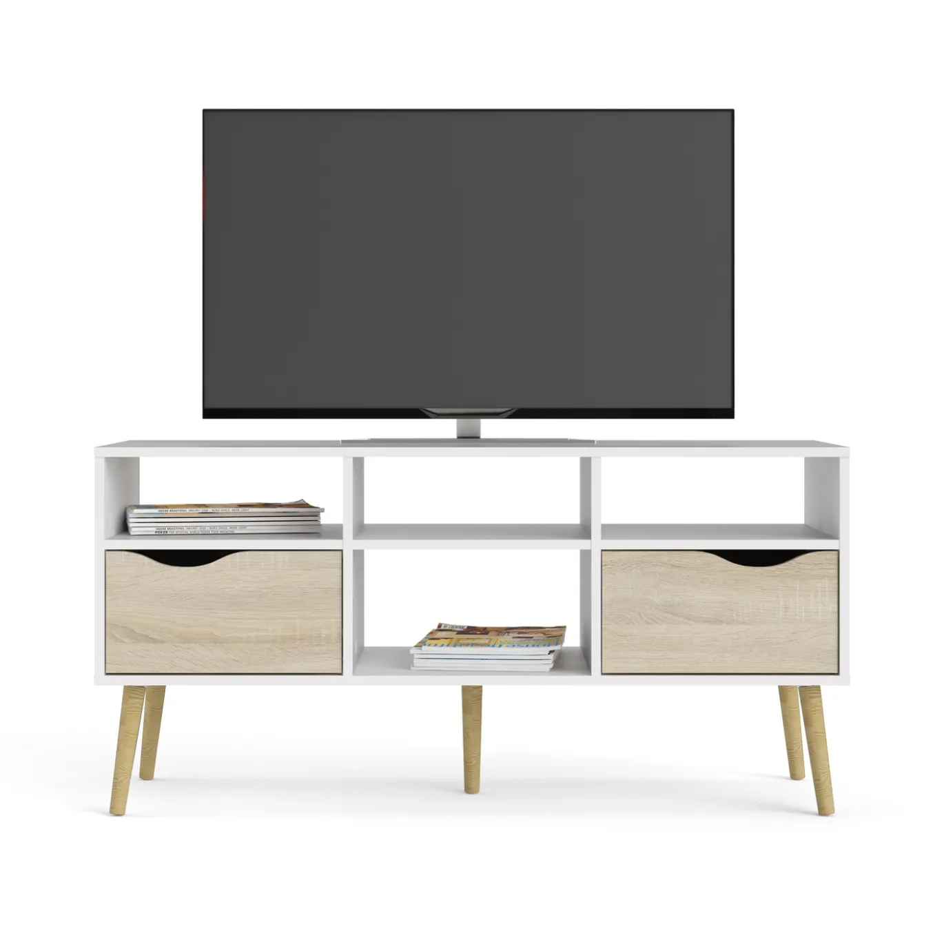 Tv-meubel Oslo Wit/Naturel - Giga Living