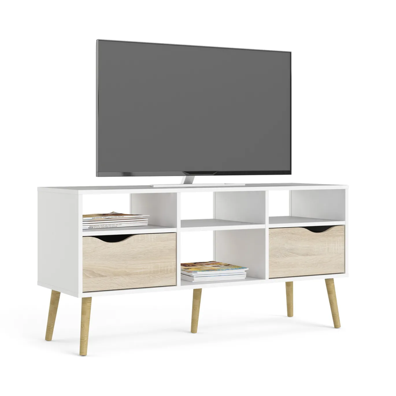 Tv-meubel Oslo Wit/Naturel - Giga Living