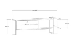 Tv-meubel Ova Antraciet/Bruin 120cm