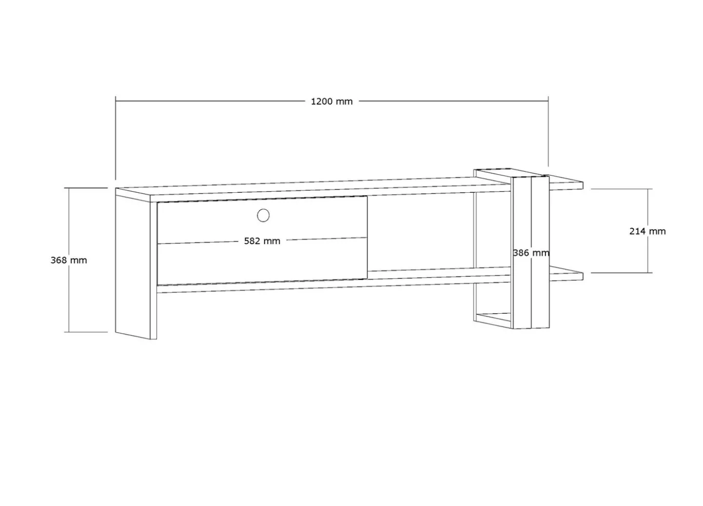 Tv-meubel Ova Antraciet/Bruin 120cm