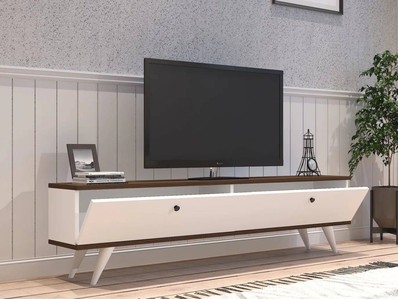 Tv-meubel Paris Wit/Walnoot 160cm