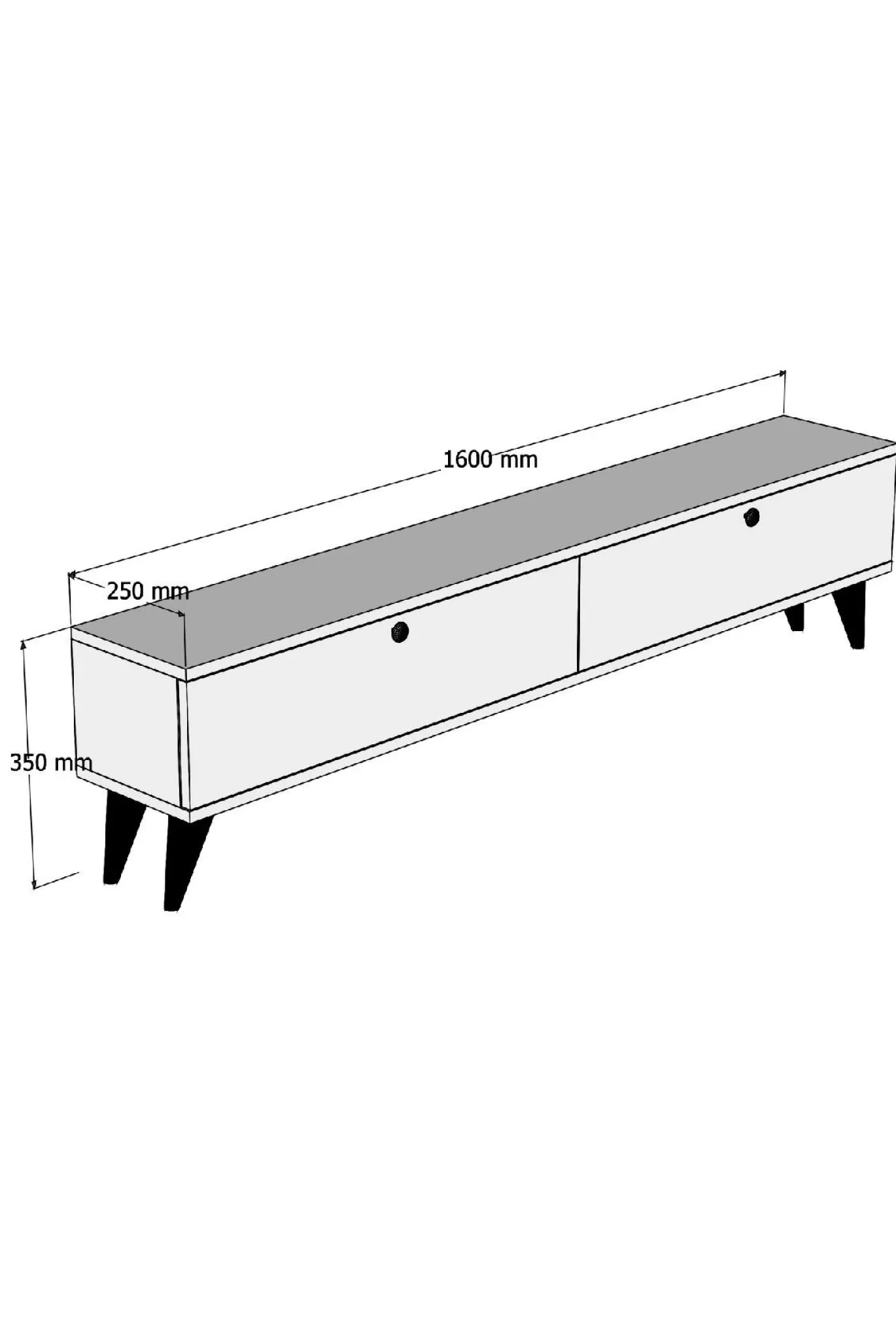 Tv-meubel Paris Wit/Walnoot 160cm