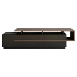 Tv-Meubel Pia Melamine Zwart Walnoot