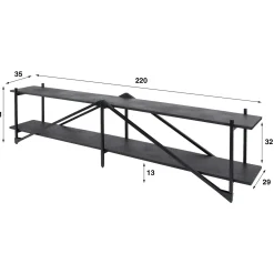 Tv-meubel Piega Liquid Metal 220cm - Giga Meubel