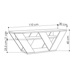 Tv-meubel Pipralla Antraciet 110cm