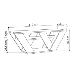 Tv-meubel Pipralla Licht Mokka 110cm
