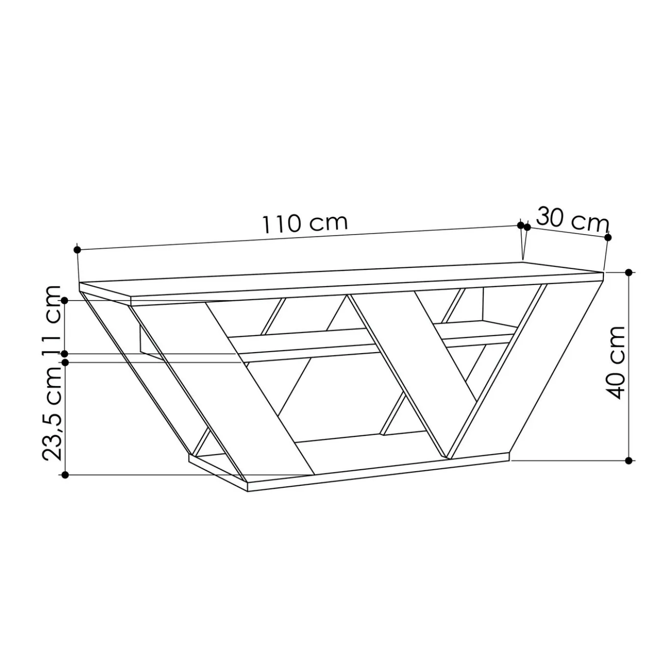 Tv-meubel Pipralla Wit 110cm