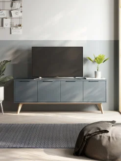Tv-meubel Pisco 4d Khaki Groen/wit Wax - Giga Meubel