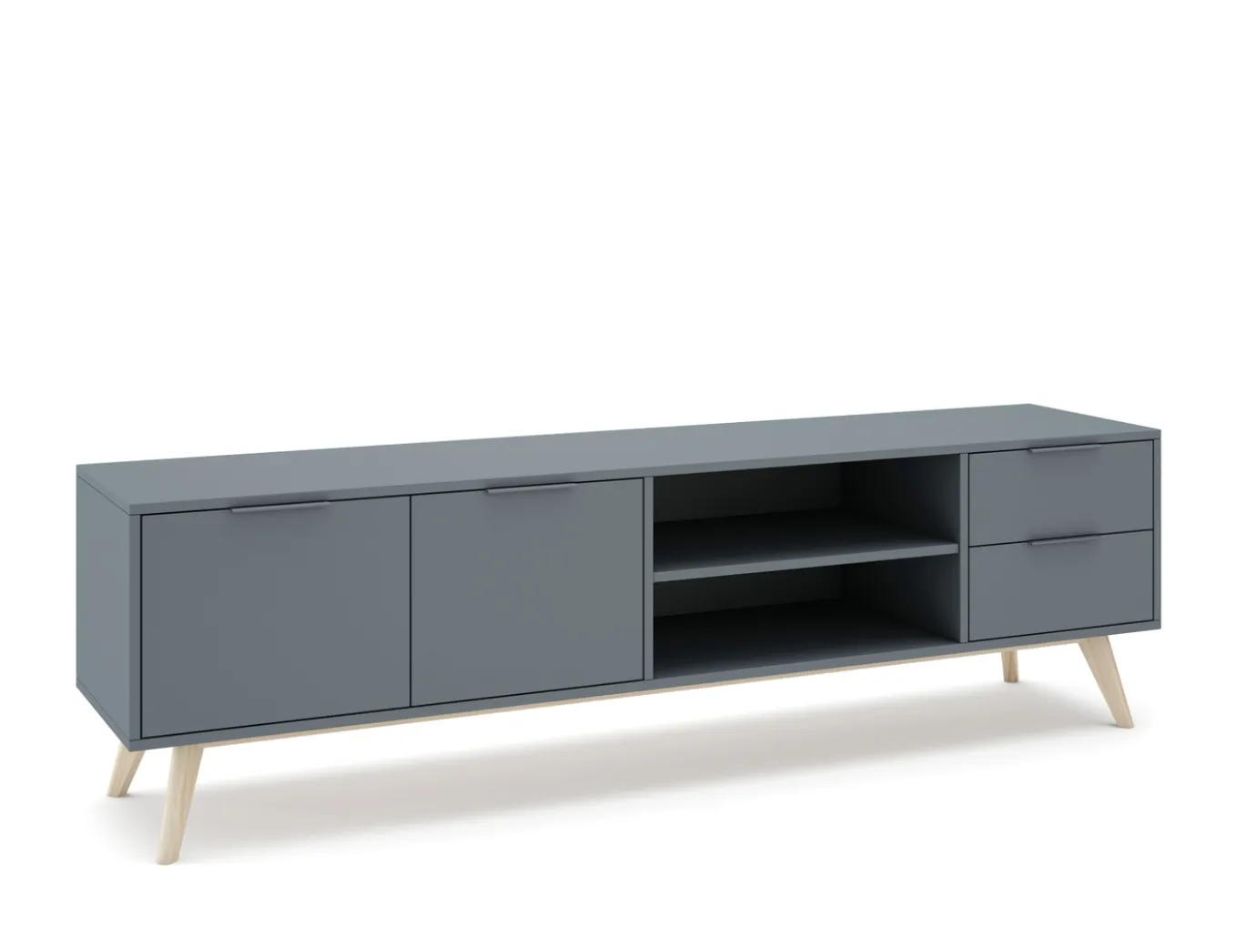 Tv-meubel Pisco 2d2L2v Khaki Groen/wit Wax - Giga Meubel