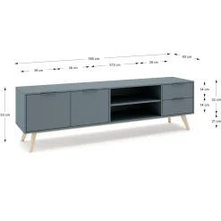 Tv-meubel Pisco 2d2L2v Khaki Groen/wit Wax - Giga Meubel
